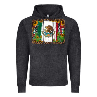 Vintage Black mexican flag background with cactus and sunflower Vintage Hoodie - Jasminsmagicworld