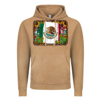 Vintage Camel mexican flag background with cactus and sunflower Vintage Hoodie - Jasminsmagicworld