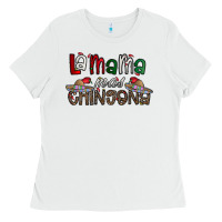 White la mama mas chingona Ladies Tee - CowhideDigitalArt