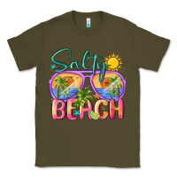 Army Green salty beach Classic Tee - MaliasSmallBusiness