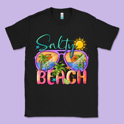 Salty Beach Classic Tee Designed By Maliassmallbusiness