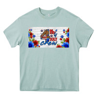 Arona floral 4th of july crew license plate Heavy Core Tee - HRA Design Shop