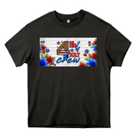Asphalt floral 4th of july crew license plate Heavy Core Tee - HRA Design Shop