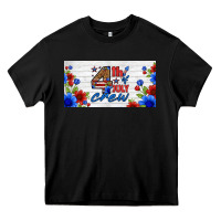 Black floral 4th of july crew license plate Heavy Core Tee - HRA Design Shop