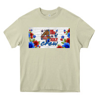 Mossy floral 4th of july crew license plate Heavy Core Tee - HRA Design Shop