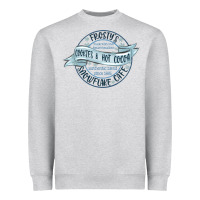 Heather Grey frostys snowflake cafe Heavyweight Sweatshirt - MaliasSmallBusiness