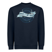 Navy frostys snowflake cafe Heavyweight Sweatshirt - MaliasSmallBusiness
