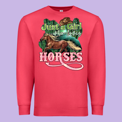 Just A Girl Who Loves Horses Premium Sweatshirt Designed By Howdyjamesfarm