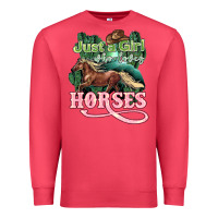Cardinal Just a girl who loves Horses Premium Sweatshirt - HowdyJamesFarm