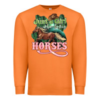 Carrot Just a girl who loves Horses Premium Sweatshirt - HowdyJamesFarm