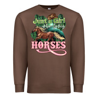 Chestnut Just a girl who loves Horses Premium Sweatshirt - HowdyJamesFarm