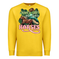 Lemon Just a girl who loves Horses Premium Sweatshirt - HowdyJamesFarm