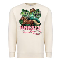 Sandshell Just a girl who loves Horses Premium Sweatshirt - HowdyJamesFarm