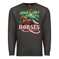 Smoke Just a girl who loves Horses Premium Sweatshirt - HowdyJamesFarm