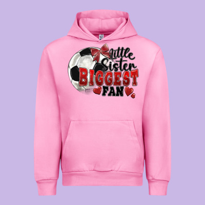Little Sister Biggest Fan Soccer Urban Hoodie Designed By Fadigitalartstudio