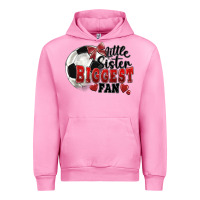 Fuchsia Pink little sister biggest fan soccer Urban Hoodie - FaDigitalArtStudio