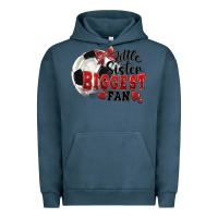 Pigment Midnight Navy little sister biggest fan soccer Urban Hoodie - FaDigitalArtStudio