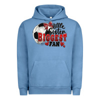 Pigment Pebble Blue little sister biggest fan soccer Urban Hoodie - FaDigitalArtStudio