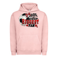 Pigment Salmon little sister biggest fan soccer Urban Hoodie - FaDigitalArtStudio