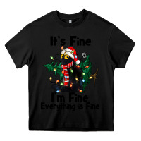 Black It's Fine I'am Fine Everything Is Fine Heavy Core Tee - FaDigitalArtStudio