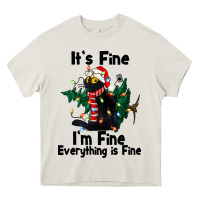 Cream It's Fine I'am Fine Everything Is Fine Heavy Core Tee - FaDigitalArtStudio