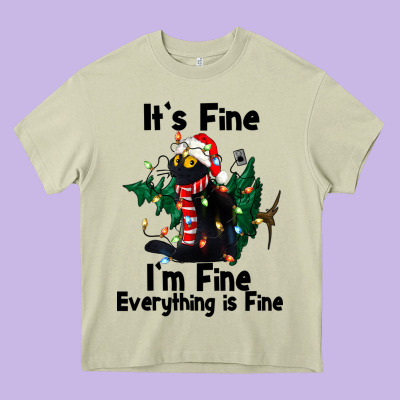 It's Fine I'am Fine Everything Is Fine Heavy Core Tee Designed By Fadigitalartstudio