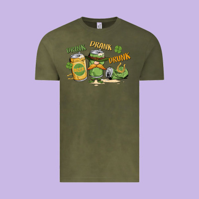 Deink Drank Drunk St. Patrick's Day Vintage Tee Designed By Maliassmallbusiness