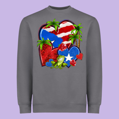 Puerto Rico Hearts Heavyweight Sweatshirt Designed By Nancycooperartshop