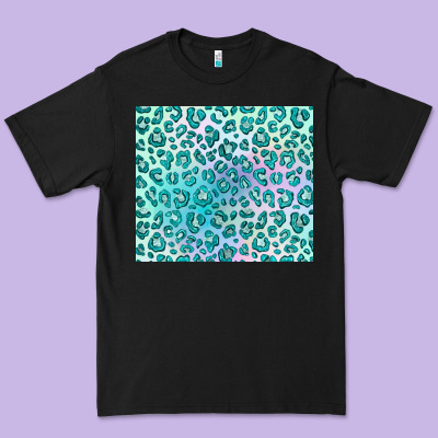 Turquoise Leopard Glitter Premium Tee Designed By Jahusdesignshop