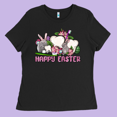 Happy Easter Teeth Ladies Tee Designed By Oliviacreatesart