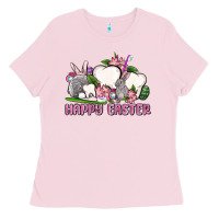 Bubblegum Pink Happy Easter teeth Ladies Tee - OliviaCreatesArt