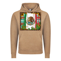 Vintage Coffee mexican flag background with cactus and sunflower tumbler Vintage Hoodie - Jasminsmagicworld
