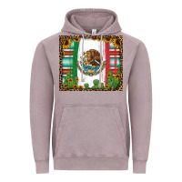 Vintage Zinc mexican flag background with cactus and sunflower tumbler Vintage Hoodie - Jasminsmagicworld