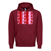 Burgundy valentine's day brushstrokes Zipper Hoodie - RanaPortraitStore