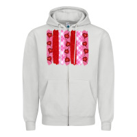 Dove Grey valentine's day brushstrokes Zipper Hoodie - RanaPortraitStore