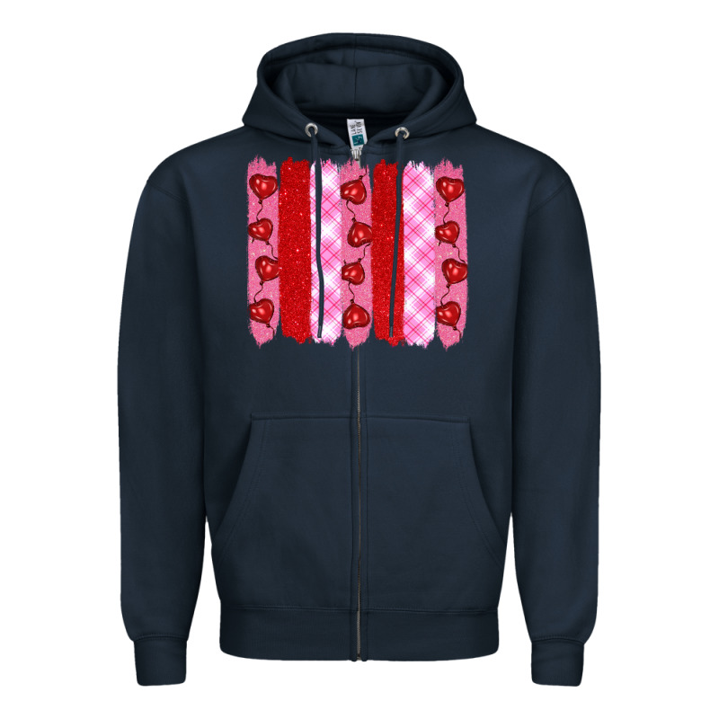 Valentine's Day Brushstrokes Zipper Hoodie by RanaPortraitStore | Teevron