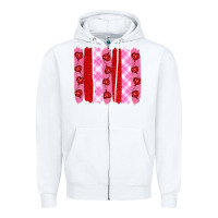 White valentine's day brushstrokes Zipper Hoodie - RanaPortraitStore