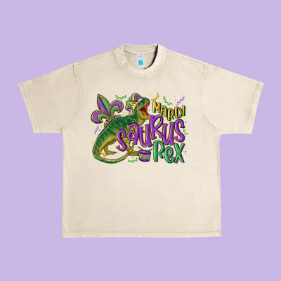 Mardi Saurus Rex Mardi Gras Urban Heavy Tee Designed By Maliassmallbusiness