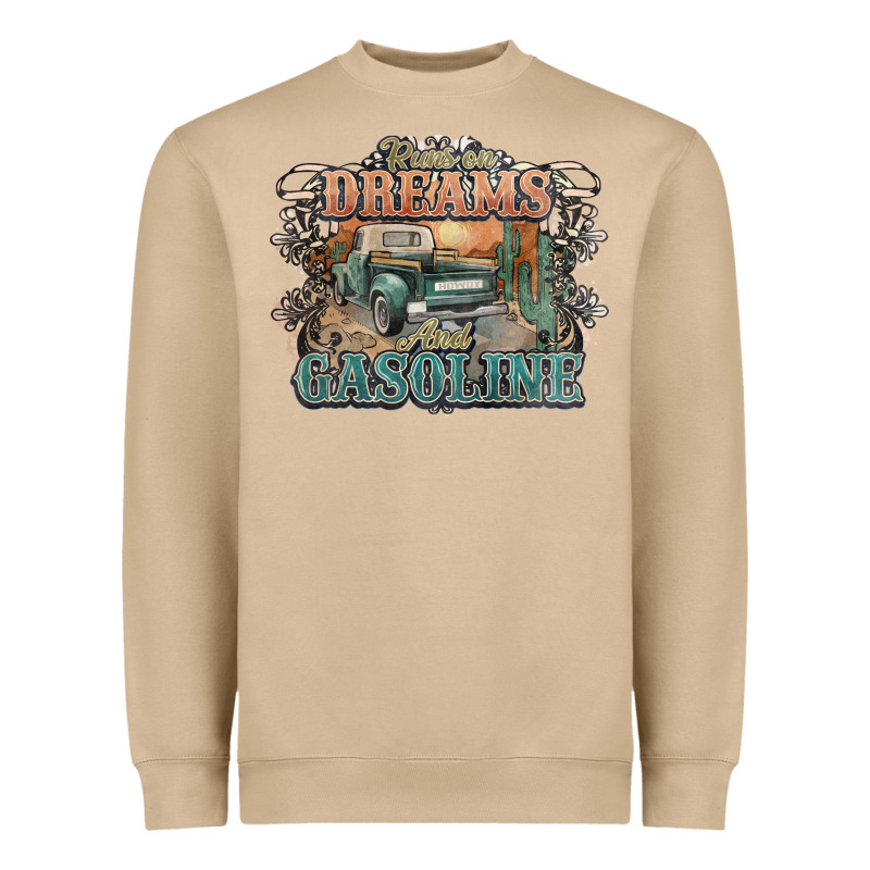 Runs On Dreams And Gasoline Truck Western Heavyweight Sweatshirt by NancyCooperArtShop | Teevron