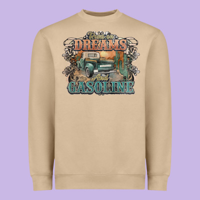 Runs On Dreams And Gasoline Truck Western Heavyweight Sweatshirt Designed By Nancycooperartshop