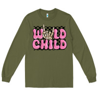 Army Green wild child pink skeleton Long Sleeve Tee - MaliasSmallBusiness