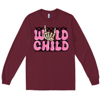 Burgundy wild child pink skeleton Long Sleeve Tee - MaliasSmallBusiness