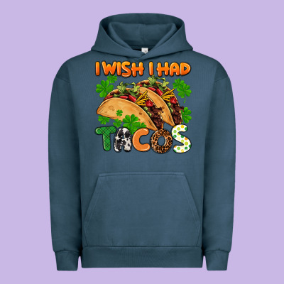 I Wish I Had Tacos St. Patrick's Day Urban Hoodie Designed By Fadigitalartstudio