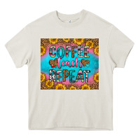 Cream coffee teach repeat Heavy Core Tee - HRA Design Shop