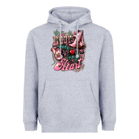 Heather Grey Boots never broke my heart Heavyweight Hoodie - HowdyJamesFarm