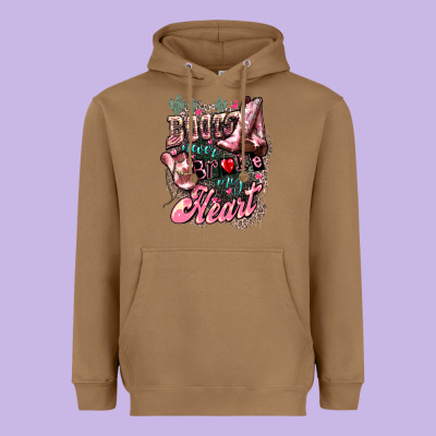 Boots Never Broke My Heart Heavyweight Hoodie Designed By Howdyjamesfarm