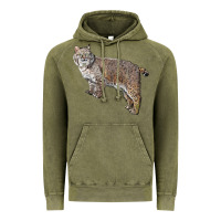 Vintage Olive Bobcat Vintage Hoodie - LillyAllenDesigns