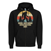Black Bigfoot Social Distancing World Champion Zipper Hoodie - Bettercallsaul