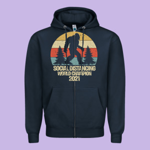 Bigfoot Social Distancing World Champion Zipper Hoodie Designed By Bettercallsaul