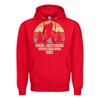 Red Bigfoot Social Distancing World Champion Zipper Hoodie - Bettercallsaul